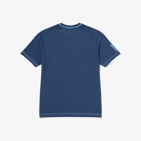 スリーブネームパッチ鹿の子地Tシャツ