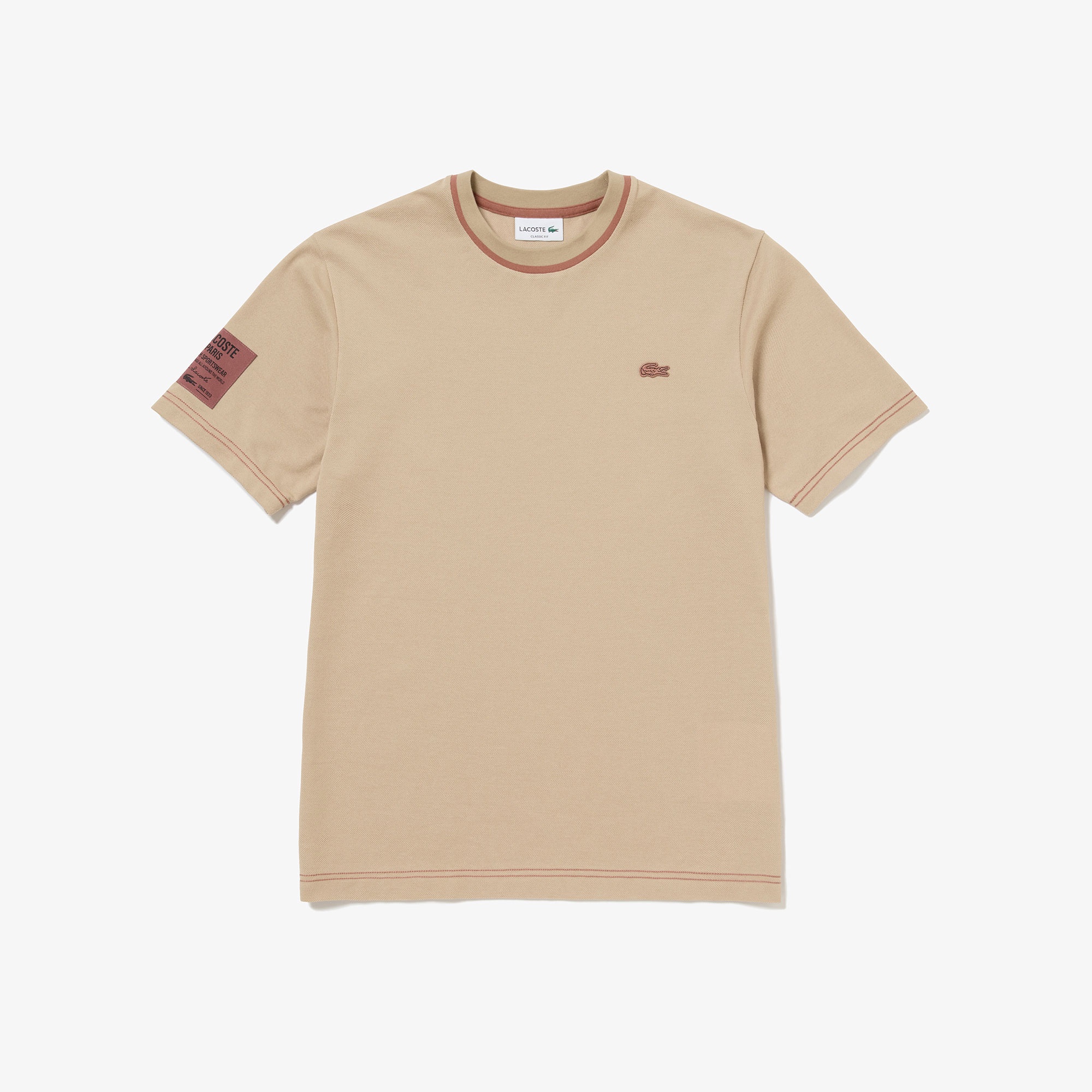 スリーブネームパッチ鹿の子地Tシャツ