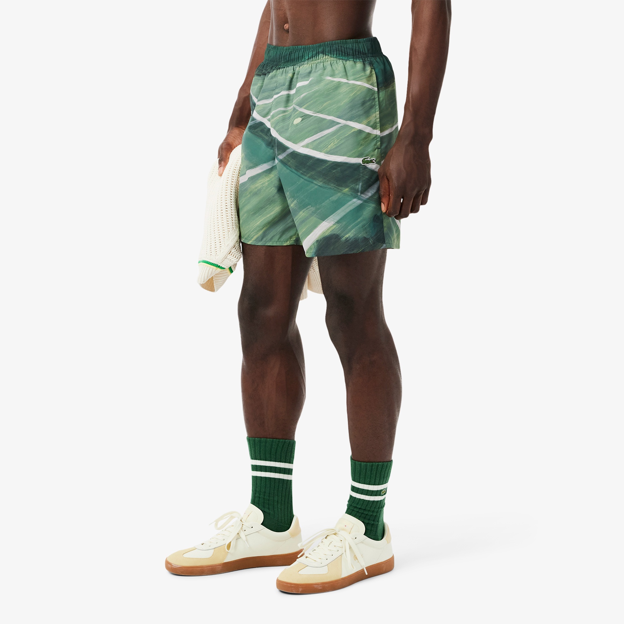 テニスマッチプリントスイムショーツ