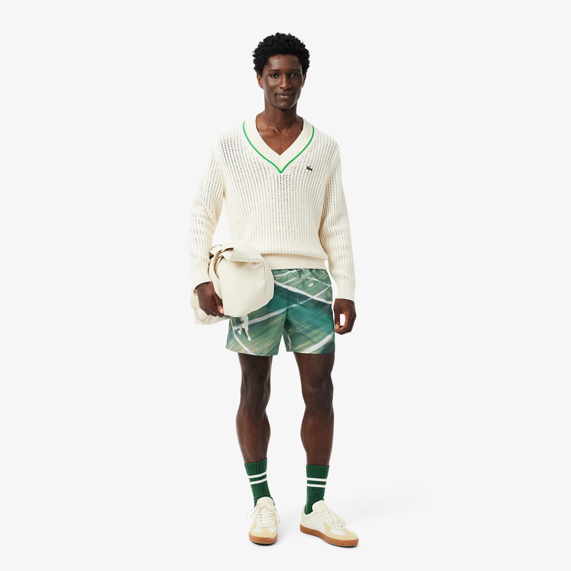 テニスマッチプリントスイムショーツ