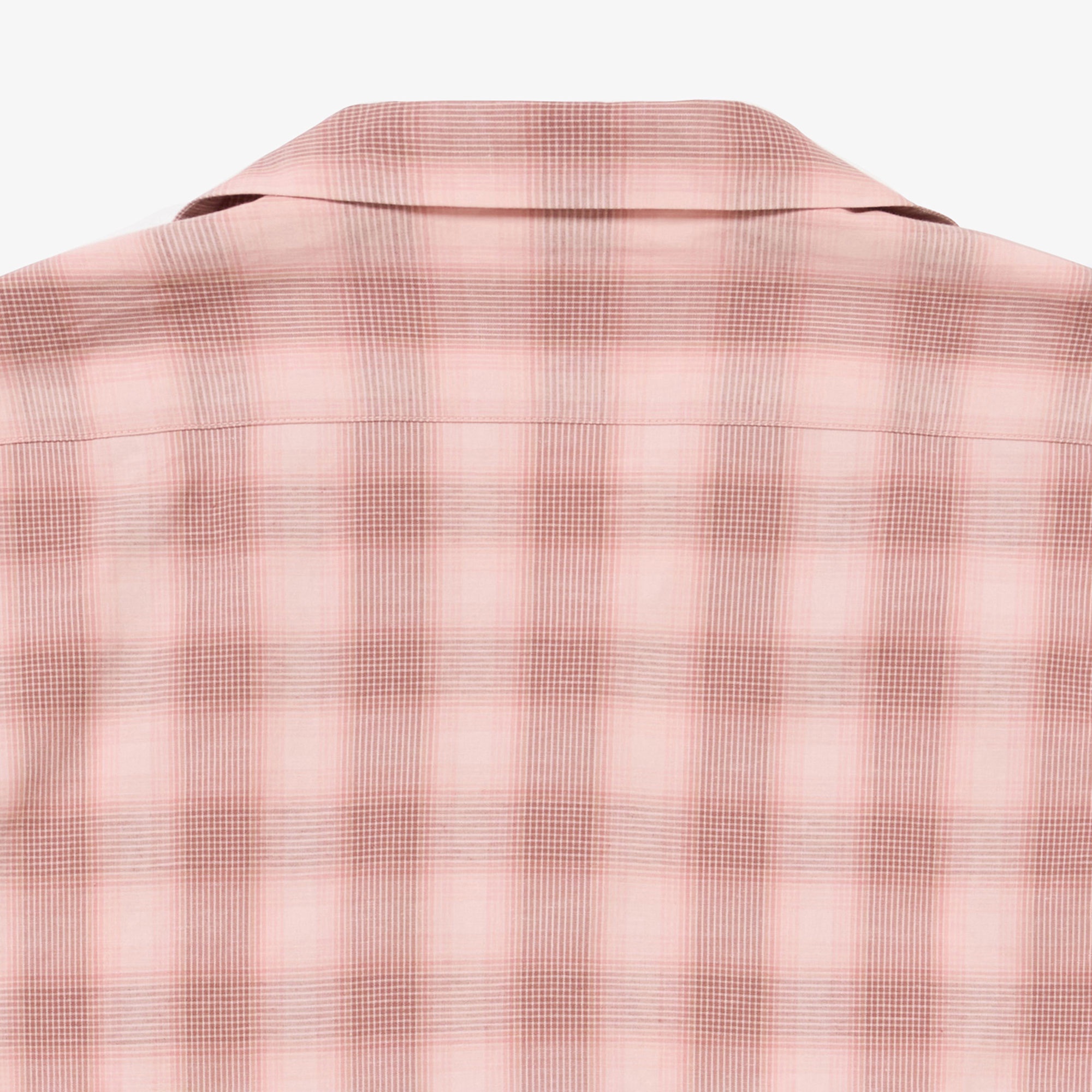 リネンブレンドオープンカラーオンブレチェックシャツ