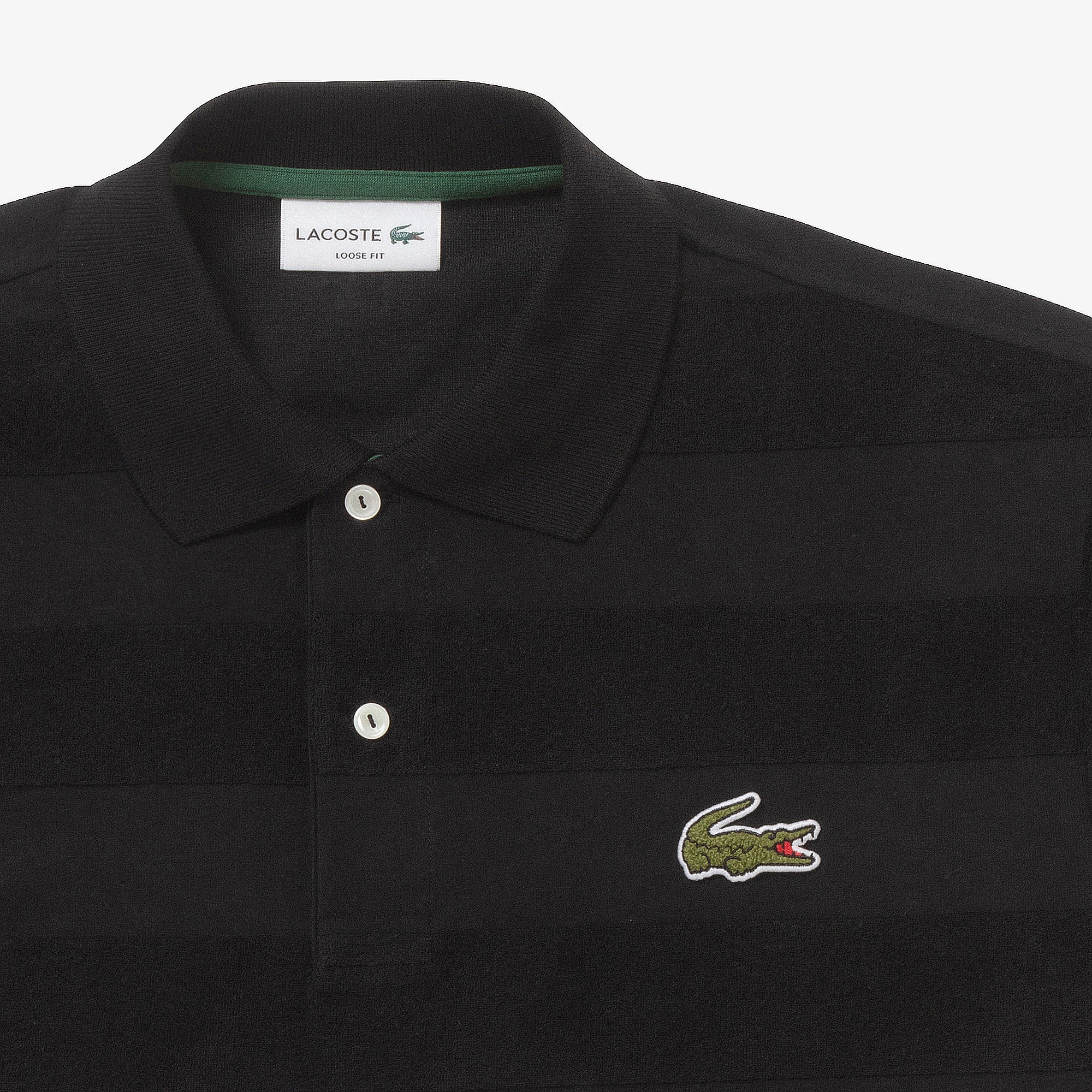 パイル地切り替え同色ボーダーポロシャツ