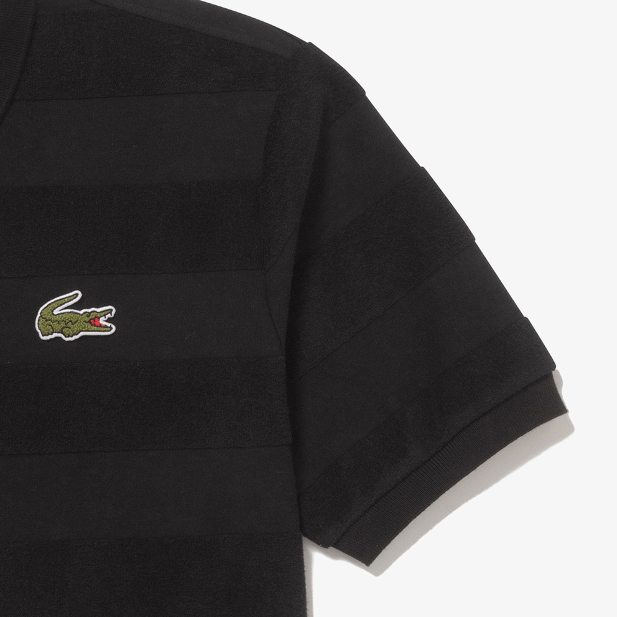 パイル地切り替え同色ボーダーポロシャツ