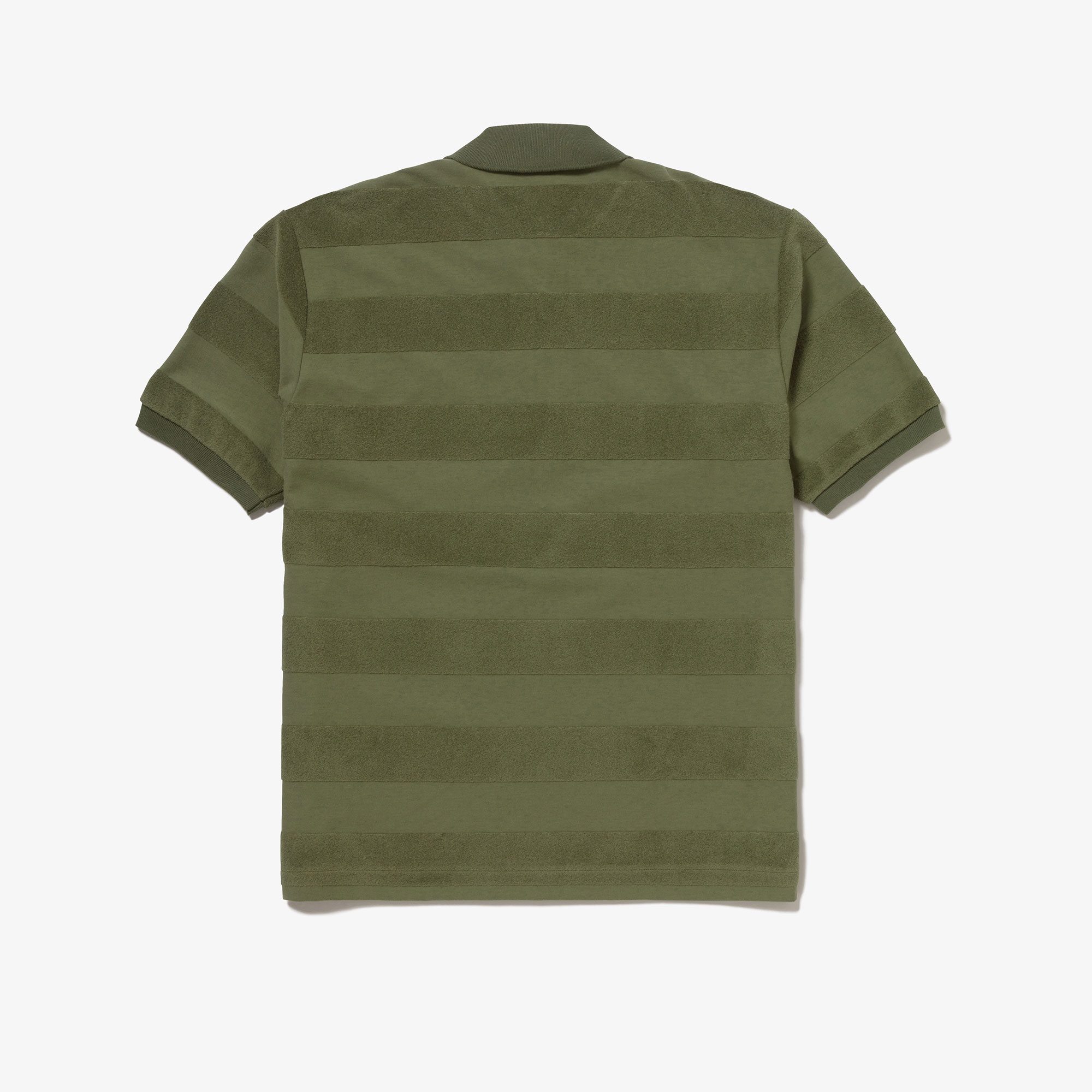 パイル地切り替え同色ボーダーポロシャツ