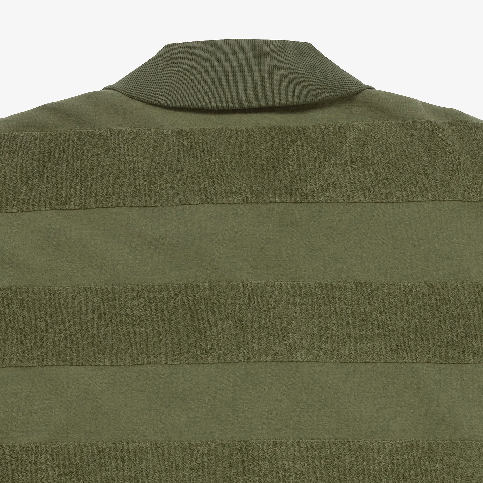 パイル地切り替え同色ボーダーポロシャツ