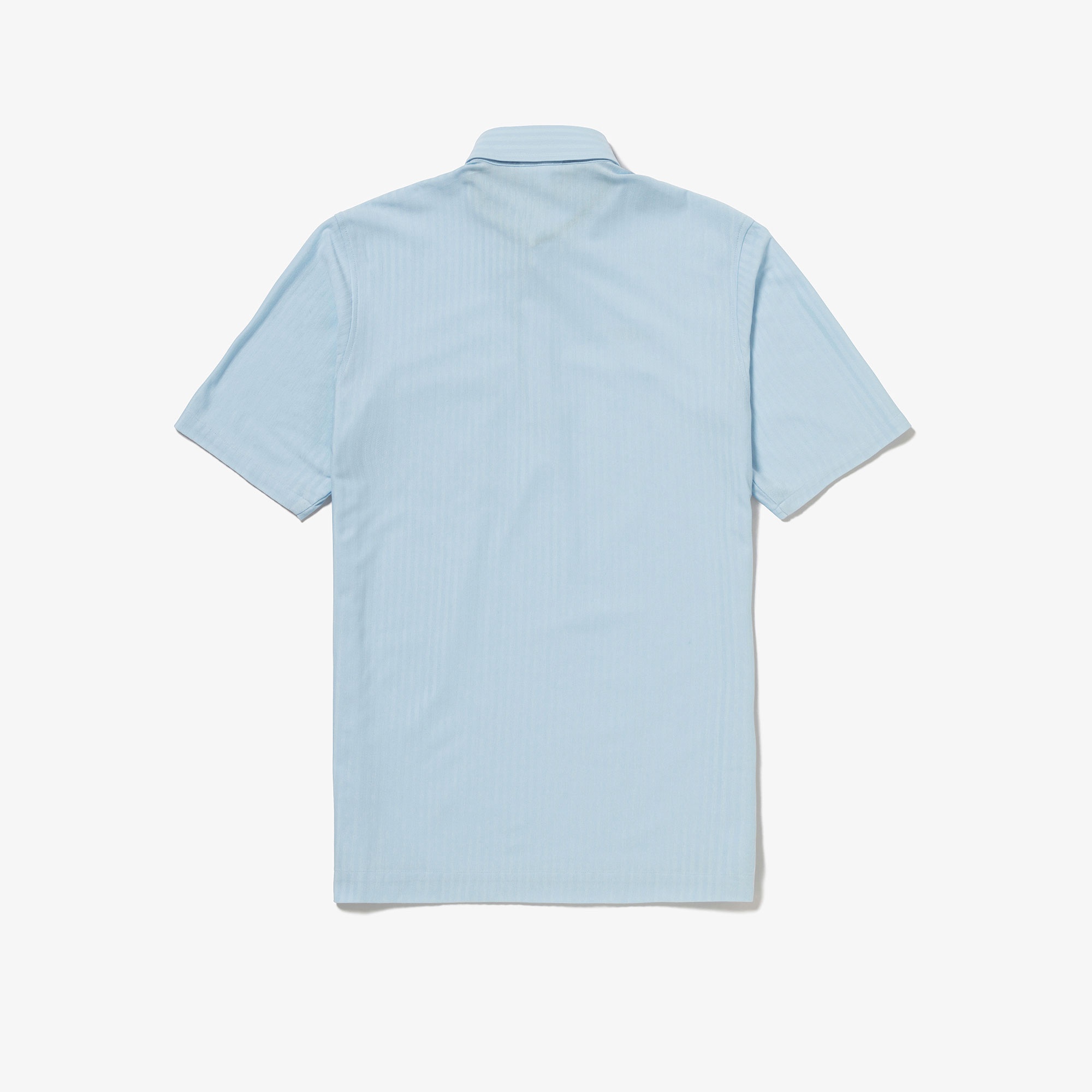 鹿の子地切り替え同色ストライプボタンダウンポロシャツ