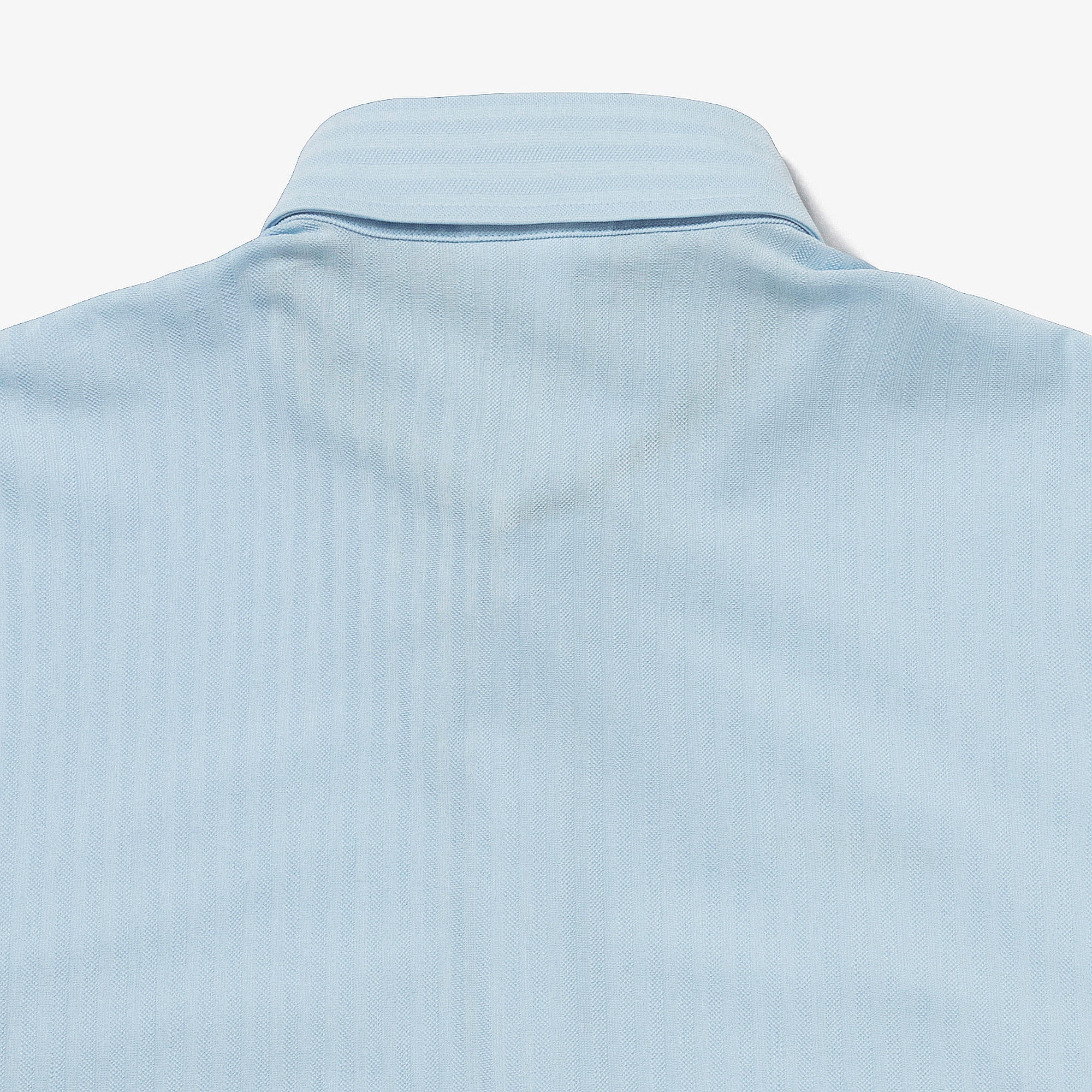 鹿の子地切り替え同色ストライプボタンダウンポロシャツ