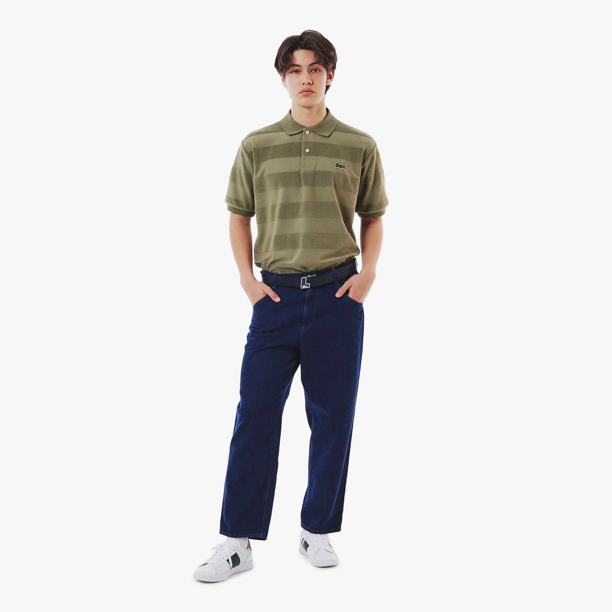 イニシャルバックルレザーベルト