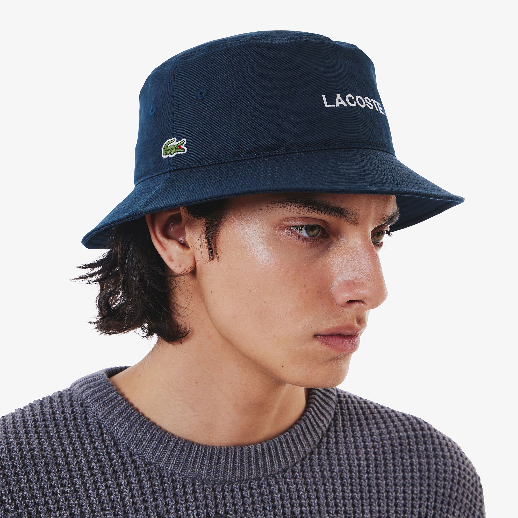 ブランドロゴステッチバケットハット