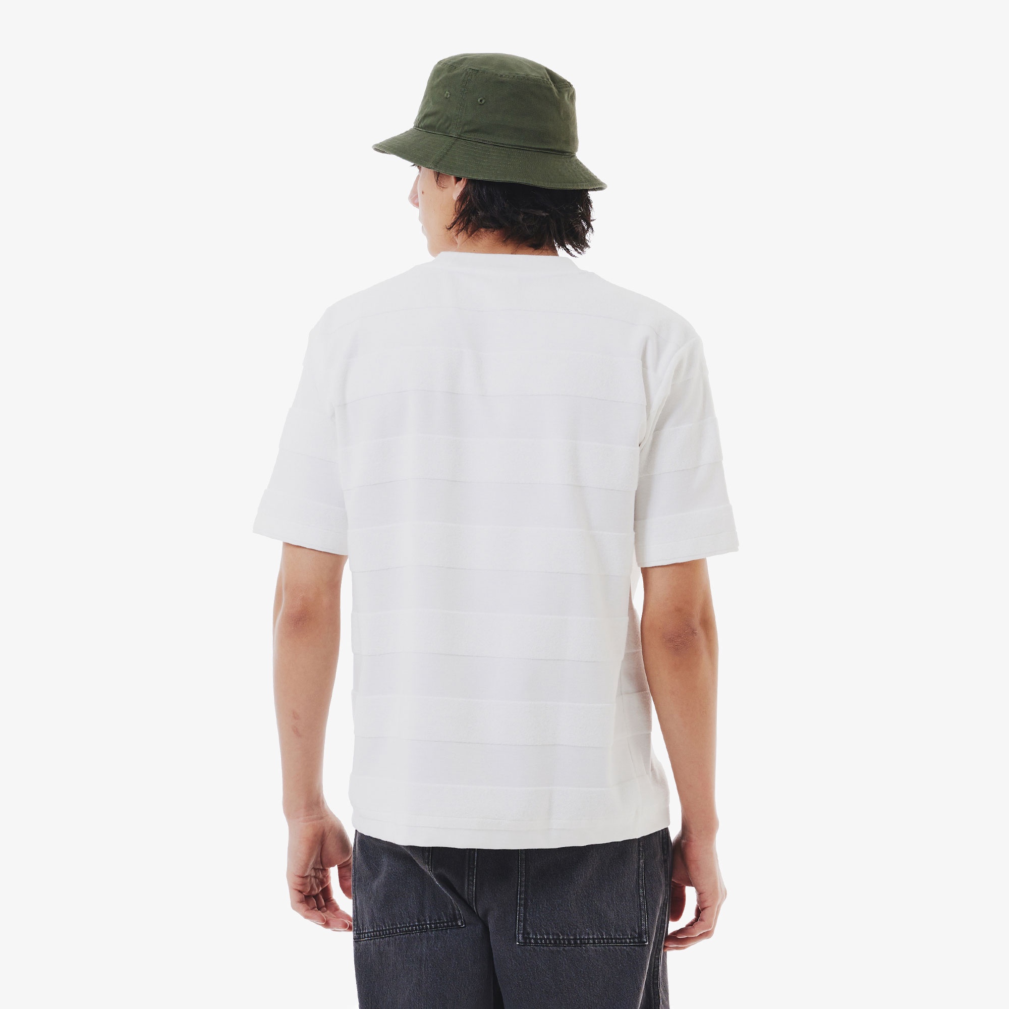 パイル地切り替え同色ボーダーTシャツ