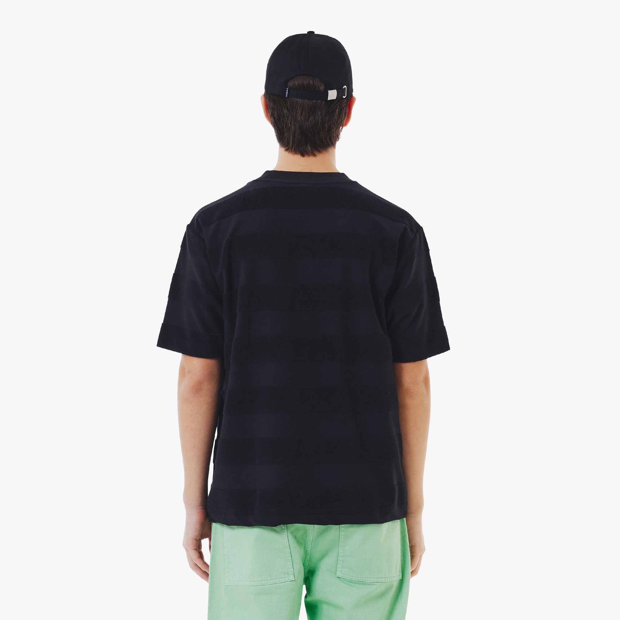 パイル地切り替え同色ボーダーTシャツ