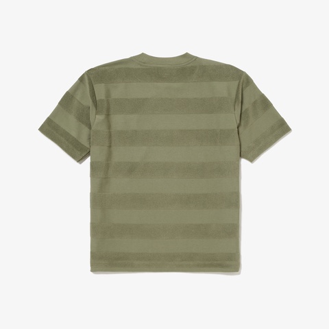 パイル地切り替え同色ボーダーTシャツ