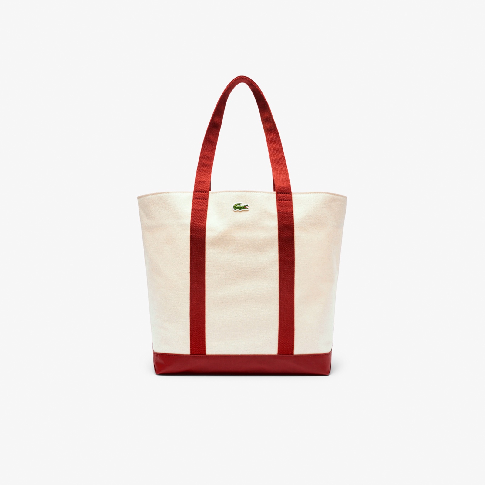 たっぷり入る●ベーシックなデザイン●LACOSTE●コットントート ローラン・ギャロス コラボトートバッグ NF4943RG - ラコステ