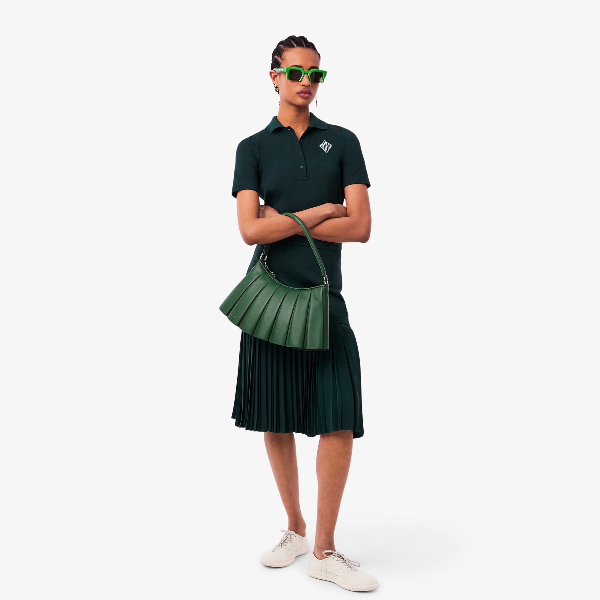 ランラン レザープリーツショルダーバッグ