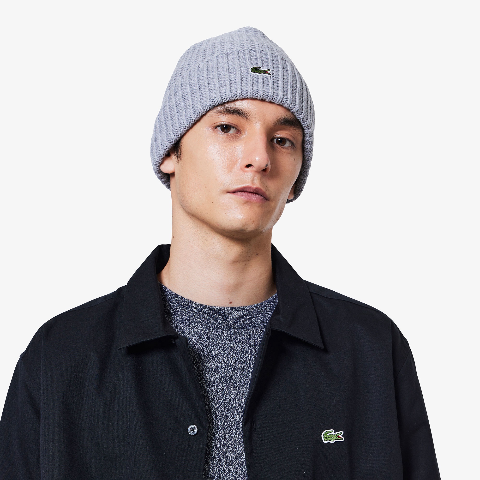 シルクブレンドオープンカラーシャツ