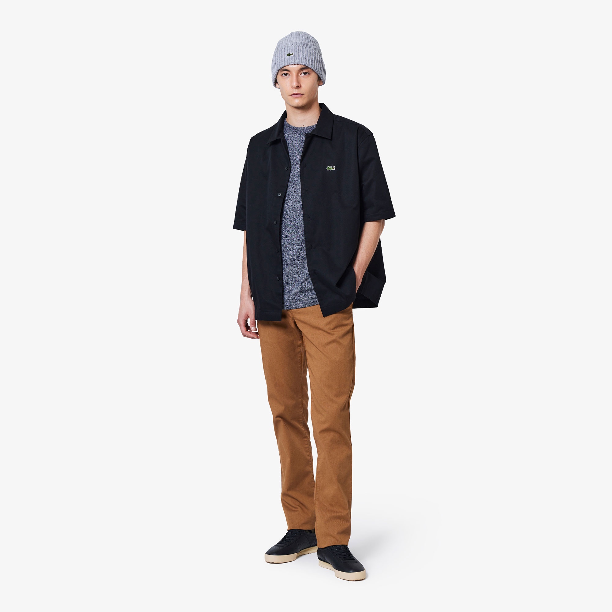 シルクブレンドオープンカラーシャツ