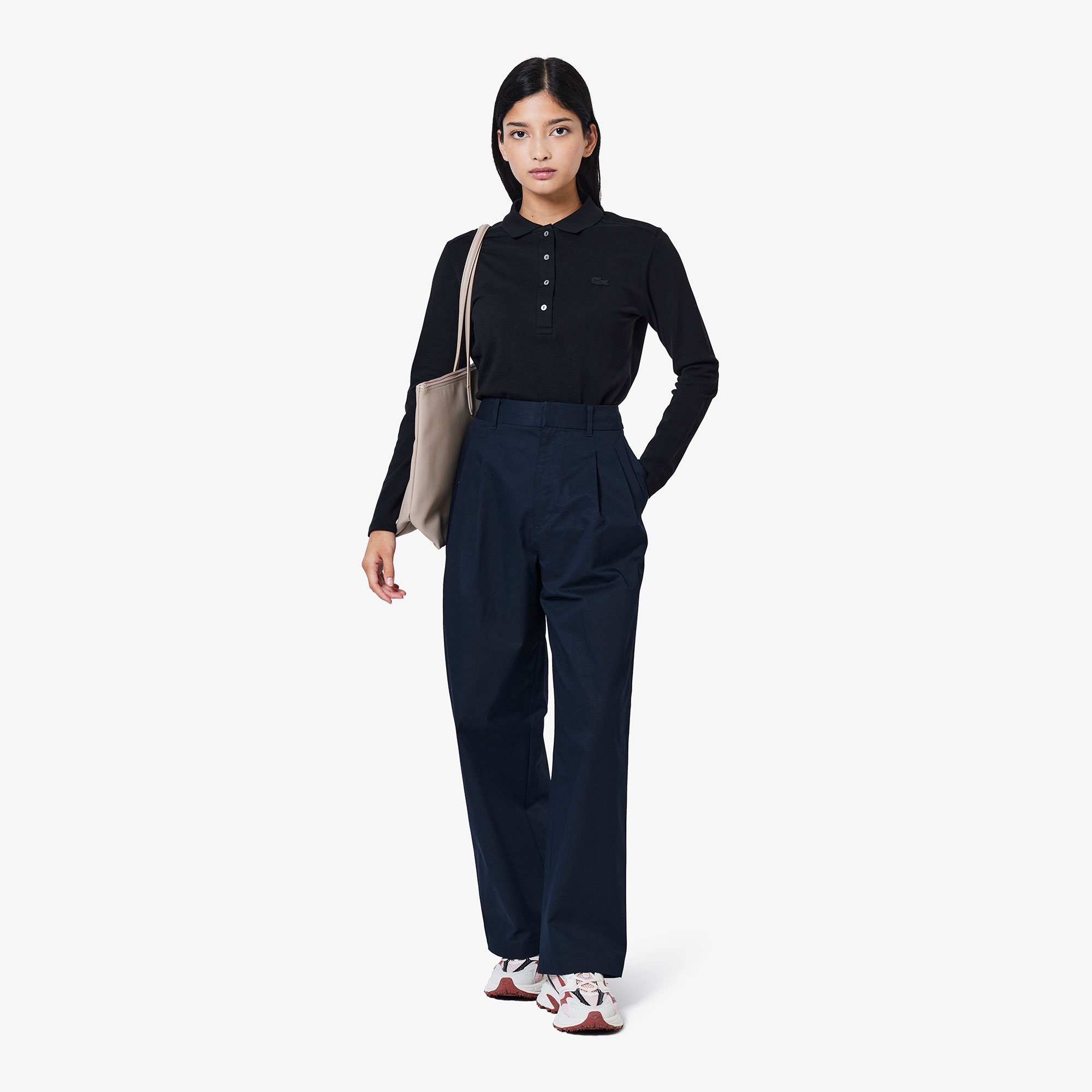 LACOSTE ネイビースラックス新品タグ付き - メルカリ