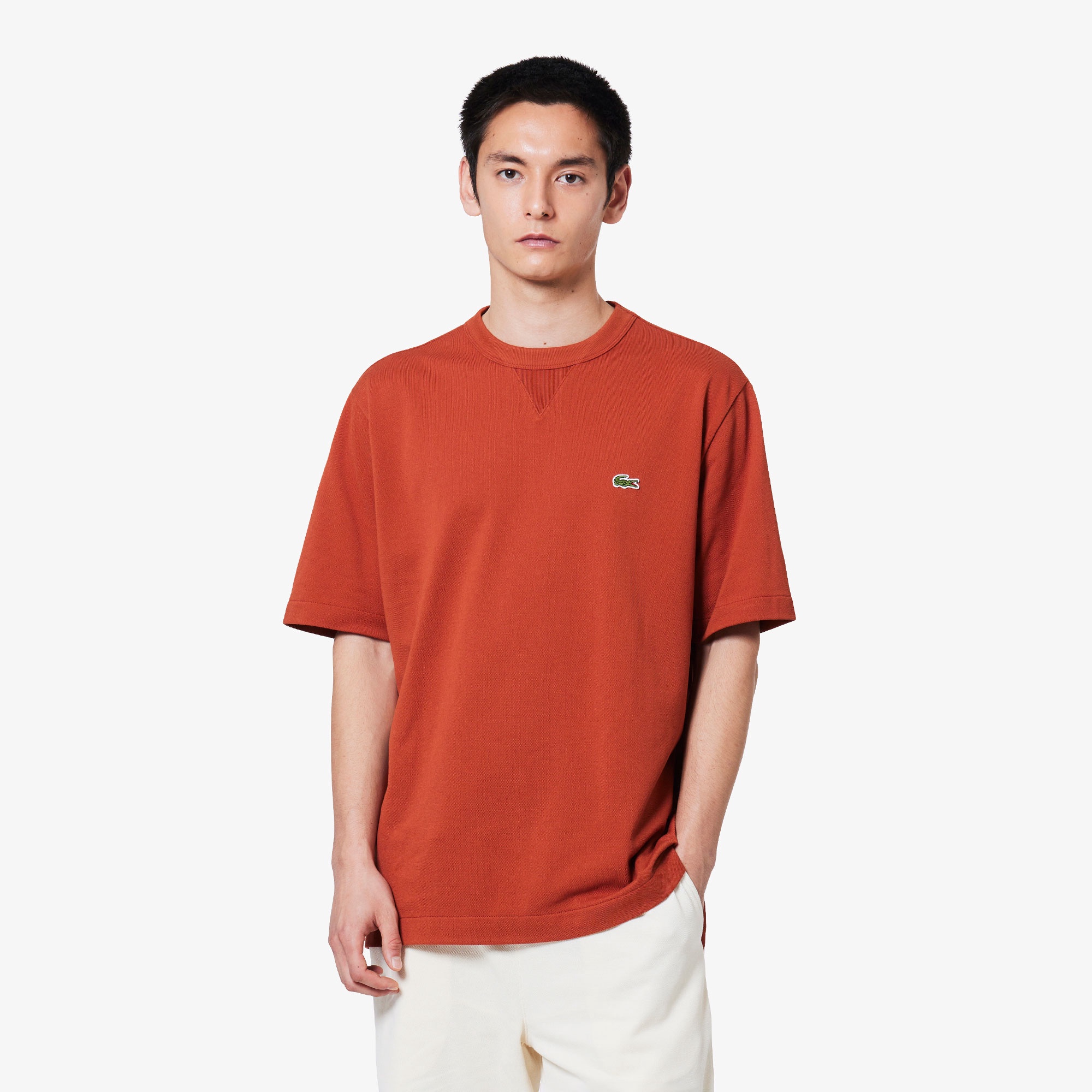 L.12.12アレンジ ガゼット付き鹿の子地Tシャツ