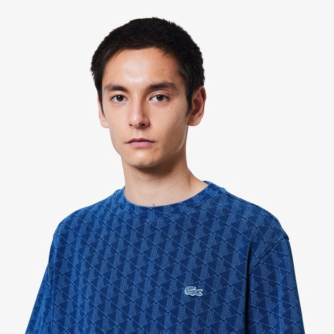 インディゴ鹿の子地Tシャツ