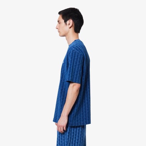 インディゴ鹿の子地Tシャツ