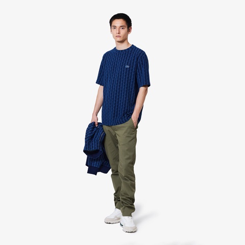 インディゴ鹿の子地Tシャツ