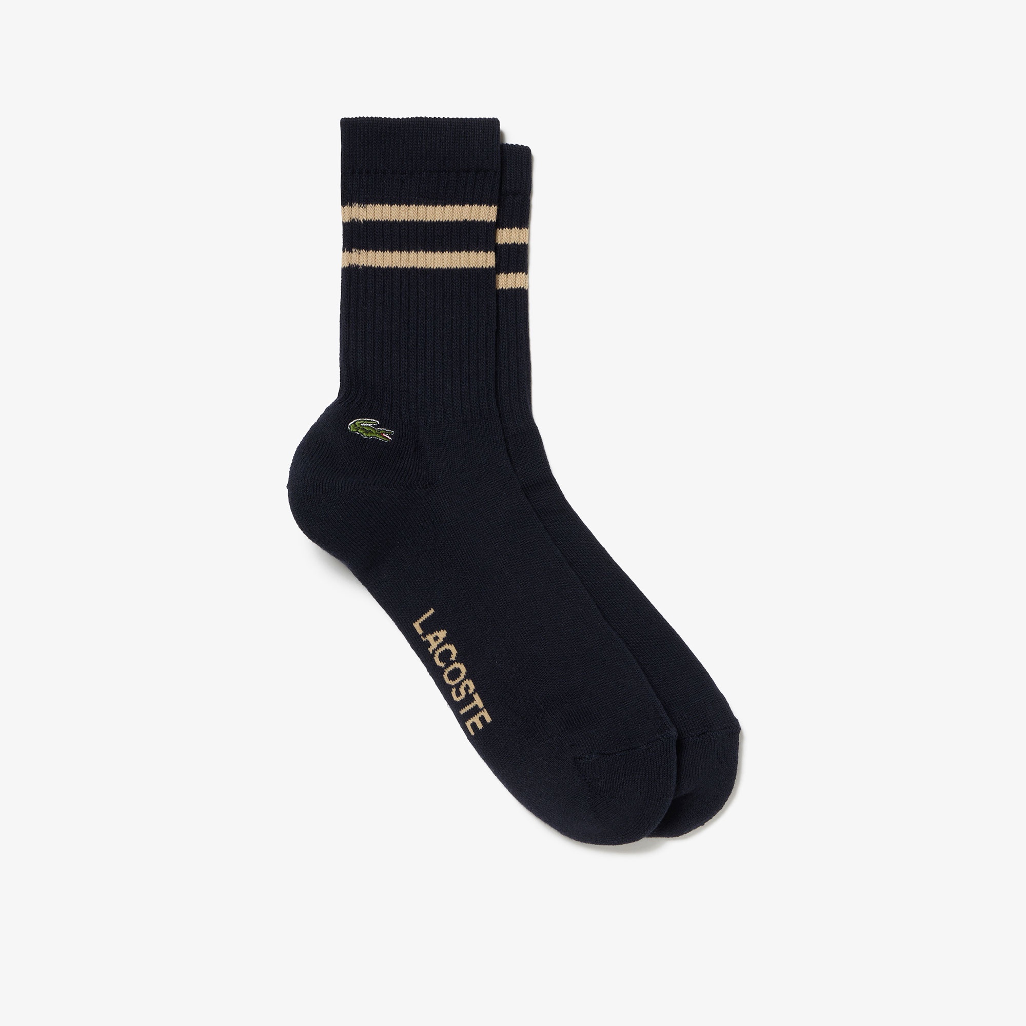 LACOSTE ONE PIECE Logo Socks 靴下 ブラック ① lgm9902-026-sub1.