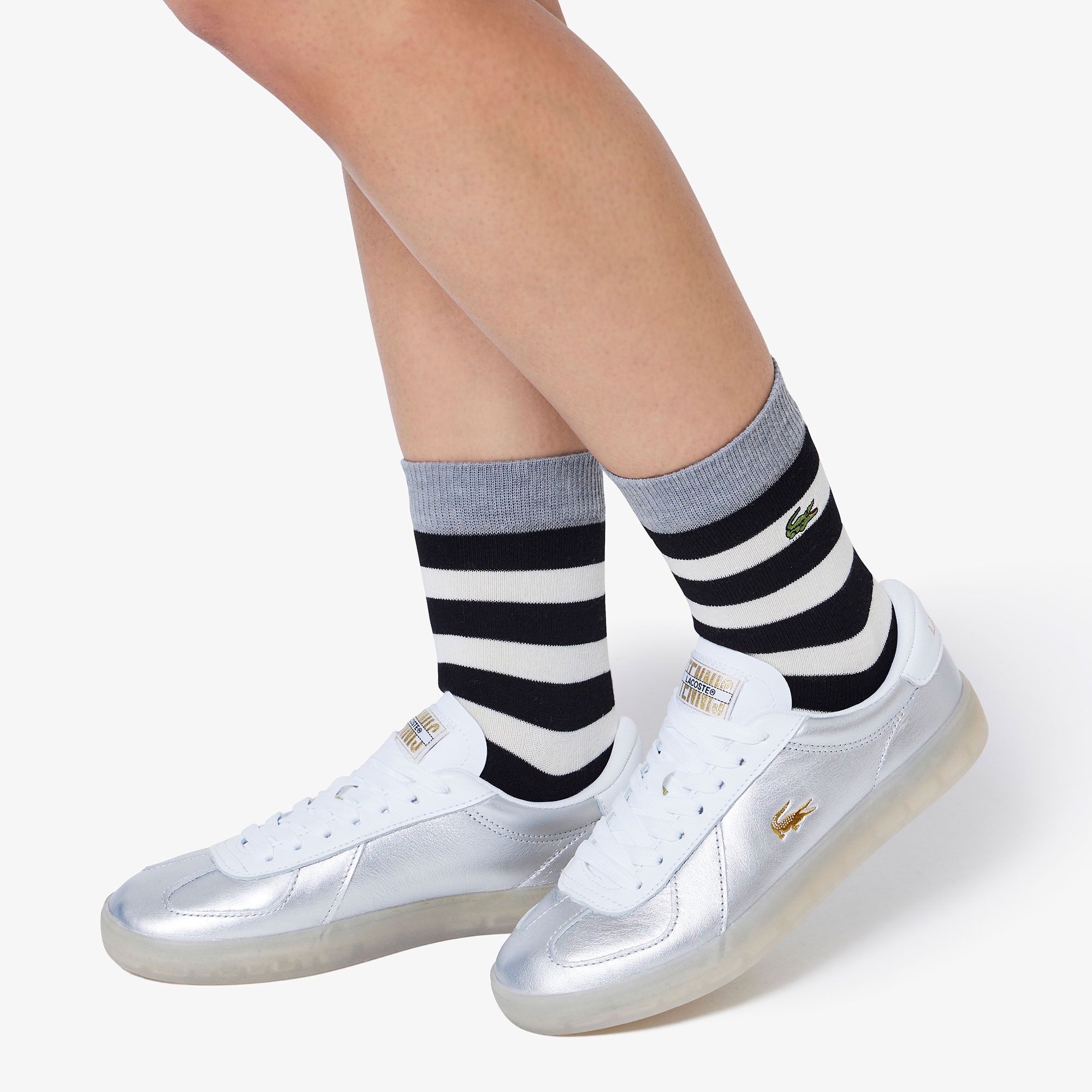 配色切り替えボーダークルーソックス