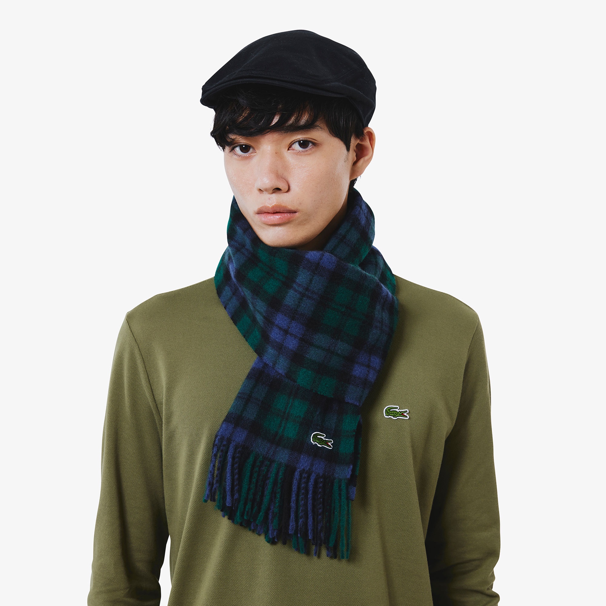 メリノウールチェックマフラー