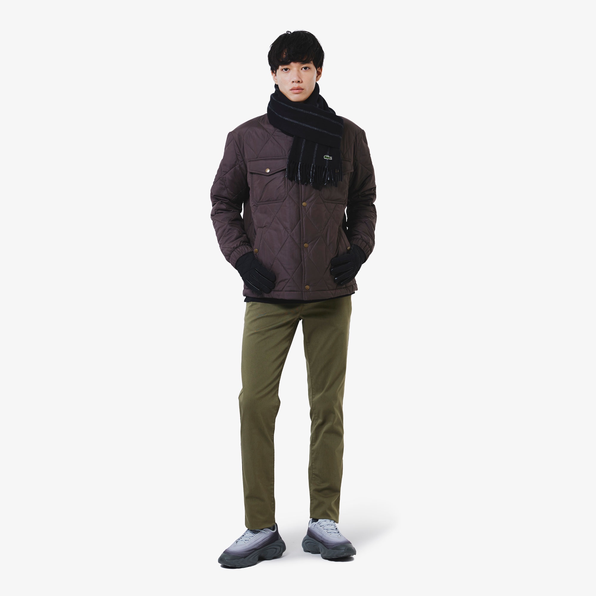 メリノウールストライプマフラー