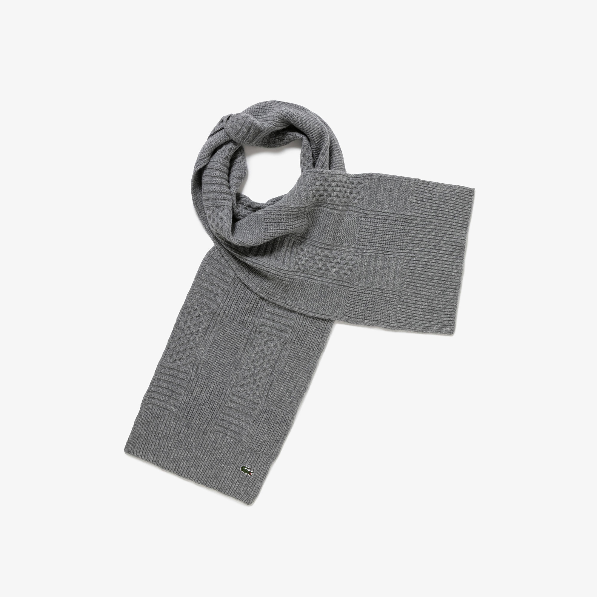 アラン柄ブレンドウールニットマフラー