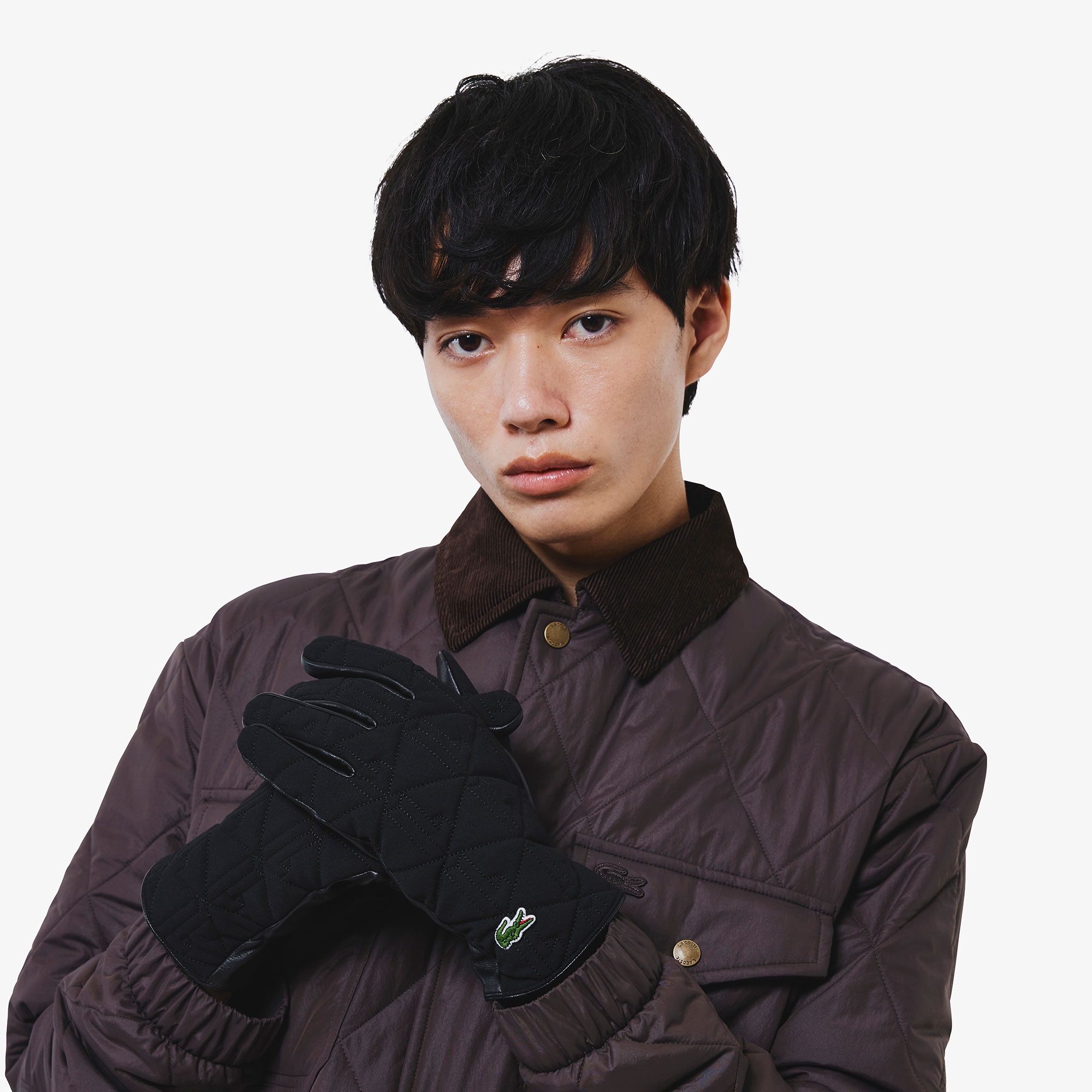 モノグラムキルティングレザーコンビグローブ