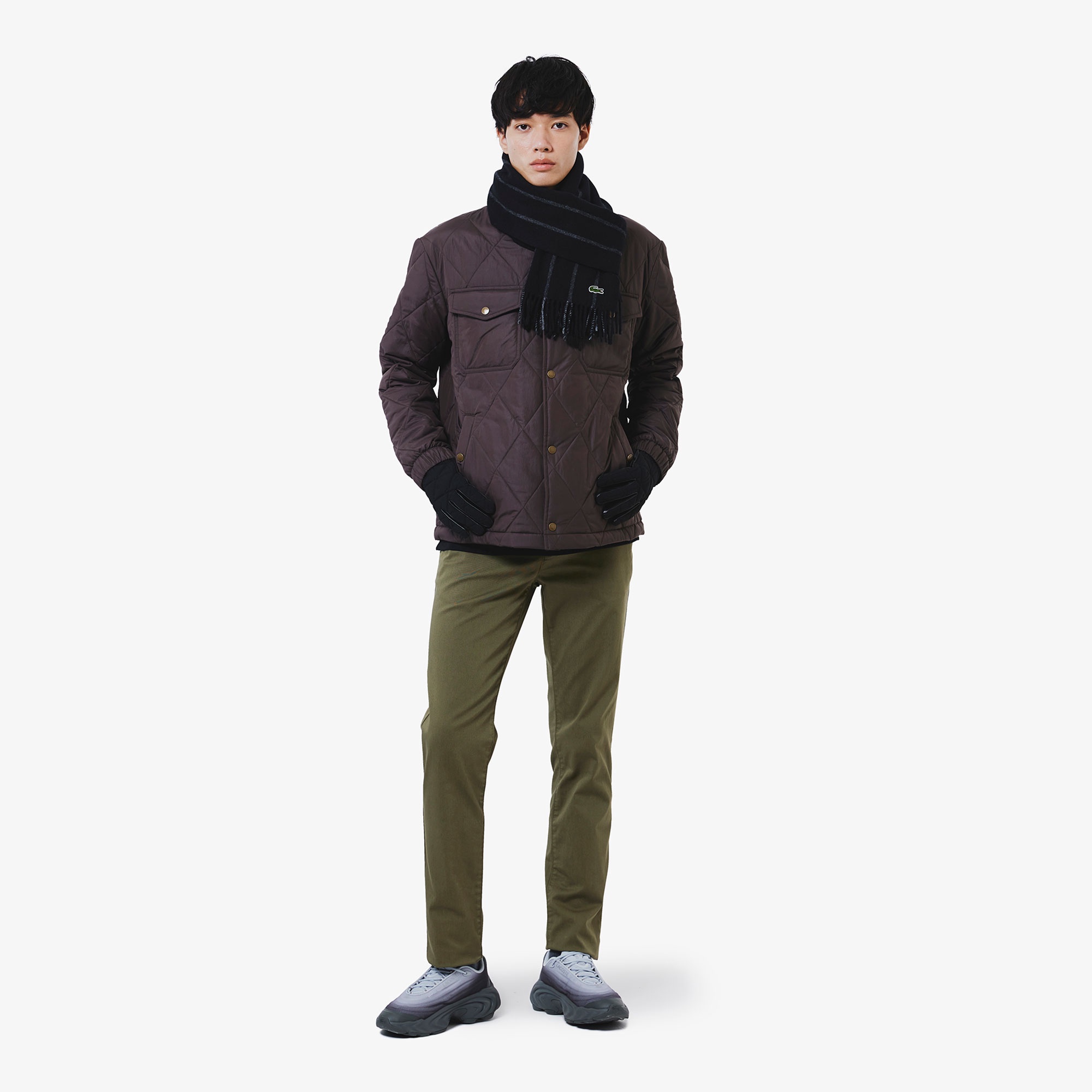 モノグラムキルティングレザーコンビグローブ