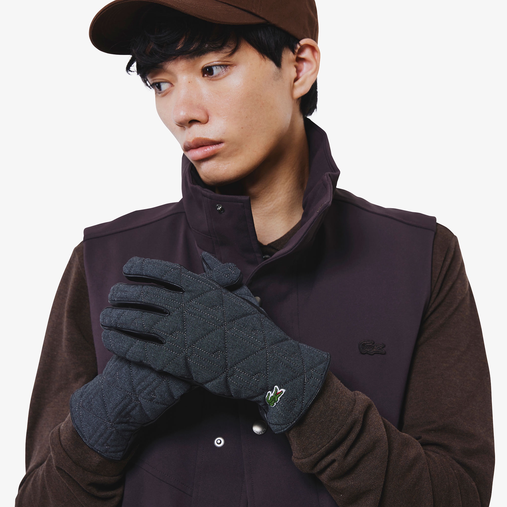 モノグラムキルティングレザーコンビグローブ