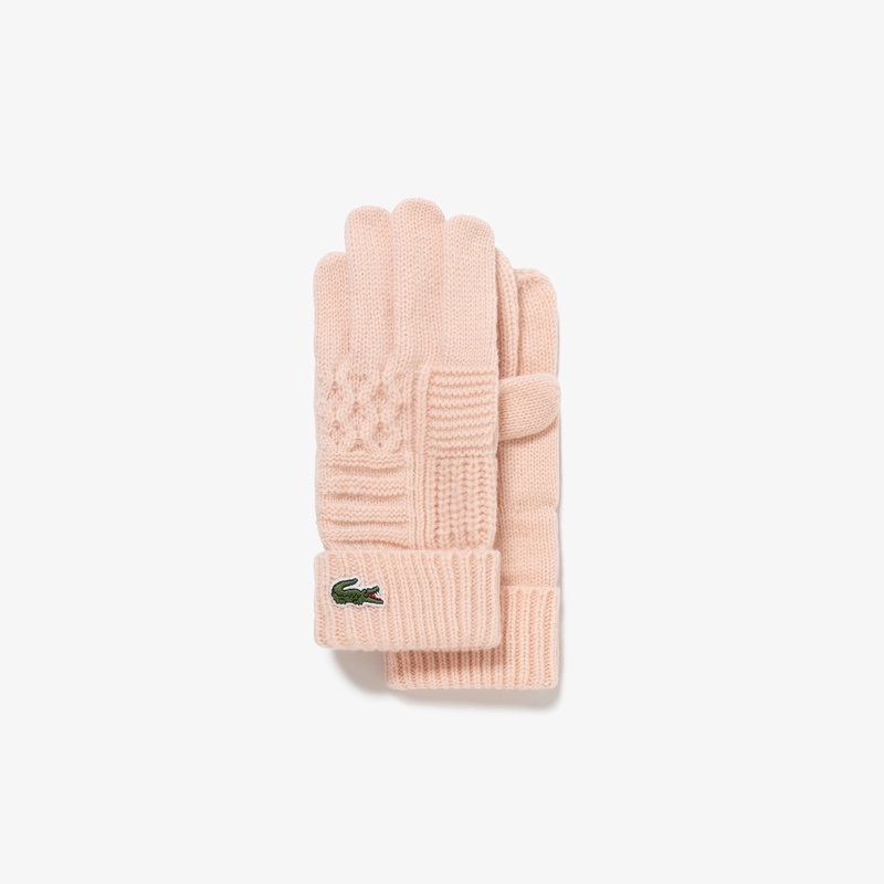 アラン柄ブレンドウールニットグローブ RV037J - ラコステ（LACOSTE