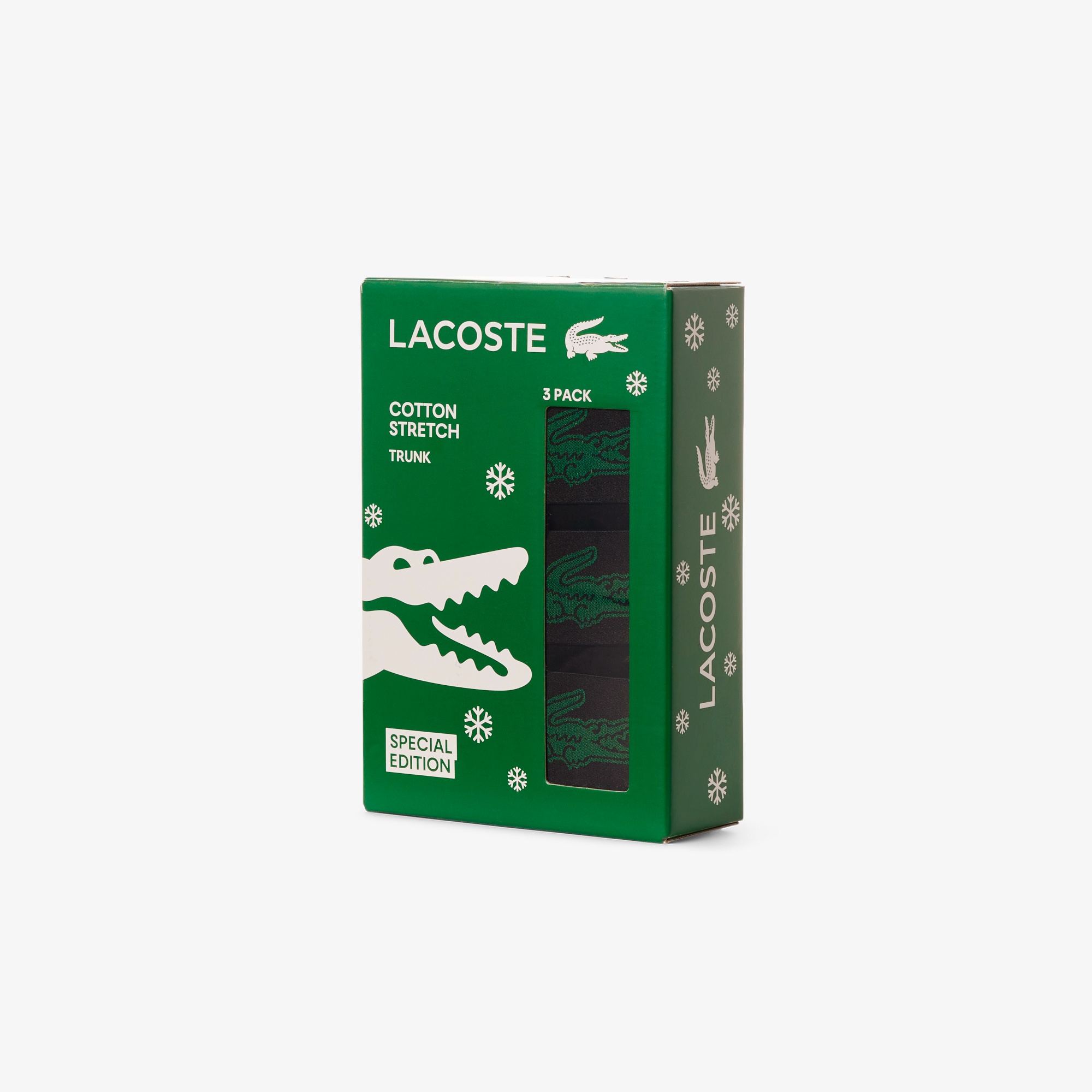 ワニロゴジャカード3パックストレッチコットントランクショーツセット