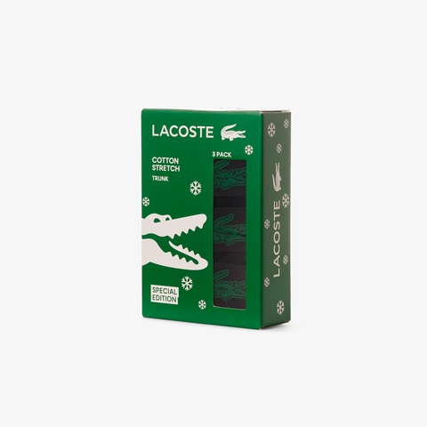 ワニロゴジャカード3パックストレッチコットントランクショーツセット