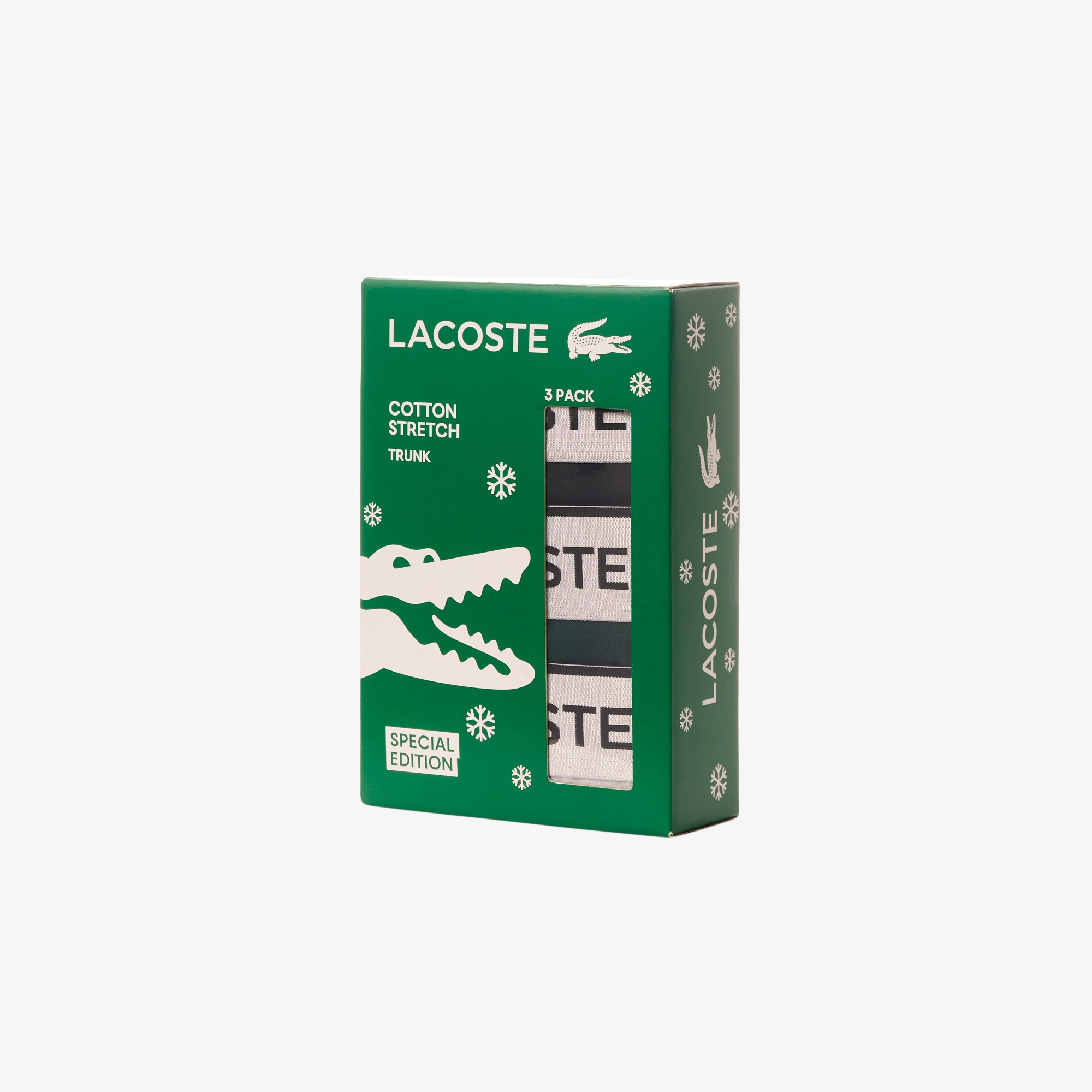ブランドネームロゴジャカード3パックストレッチコットントランクショーツセット