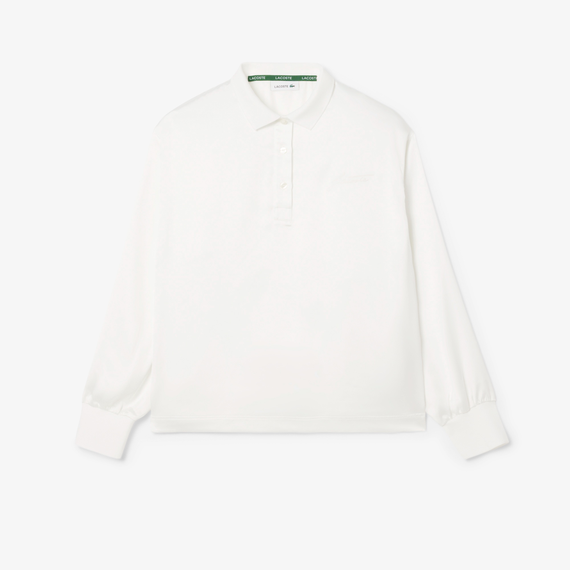 オーバーサイズサテンポロシャツ