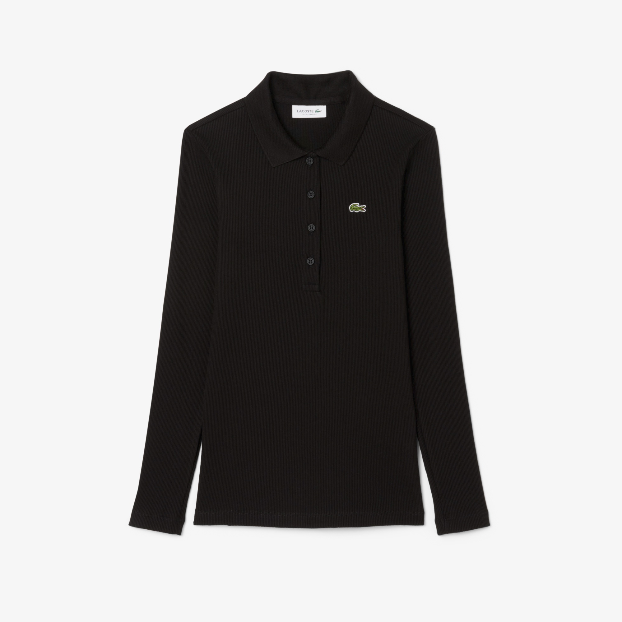 ロングスリーブリブニットポロシャツ