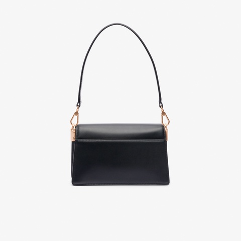 Fran♡ LACOSTE ラコステ ウェストバッグ 本革 黒 テニスブリス レザーミディアムショルダーバッグ NF5105IT - ラコステ