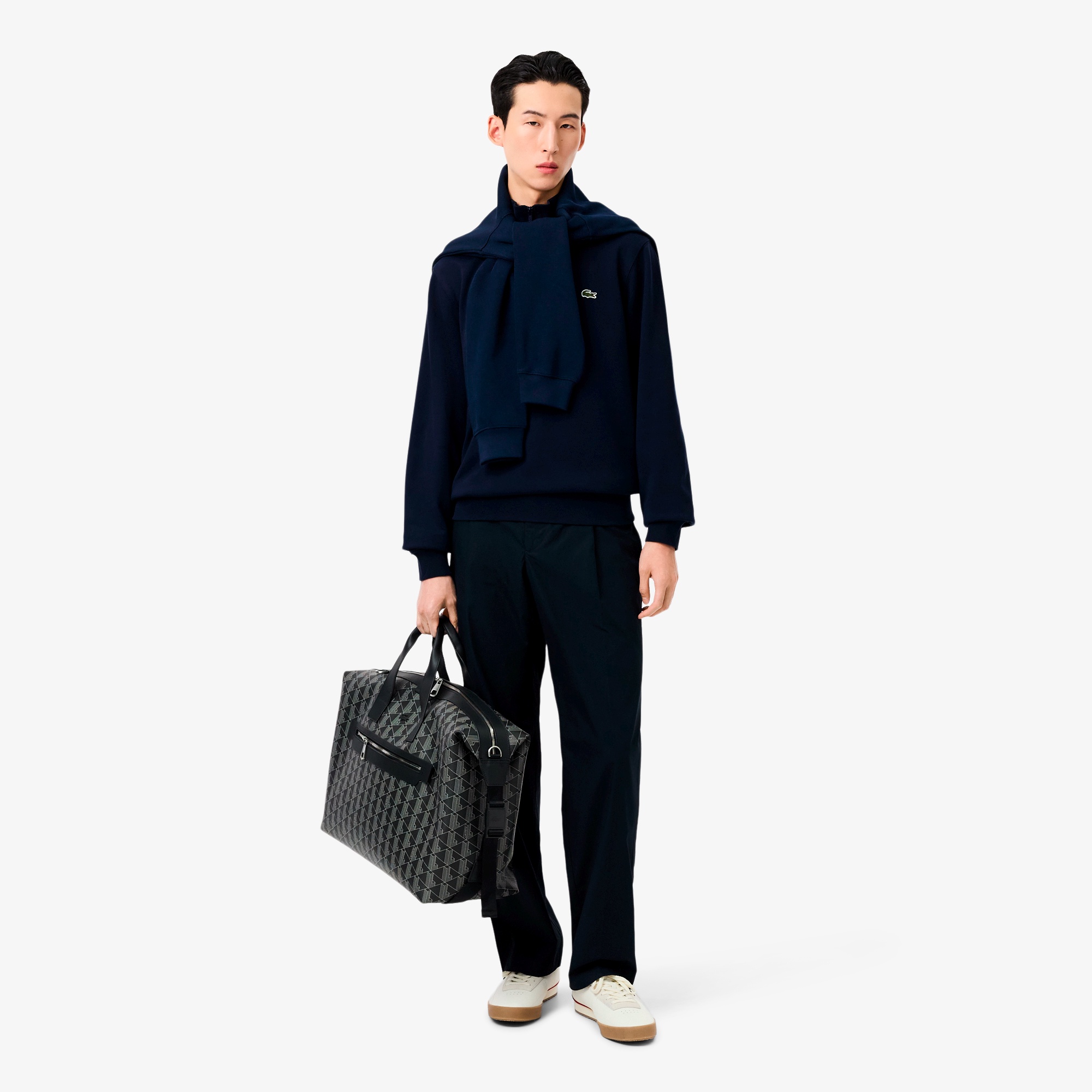 ハイネックハーフジップスウェット