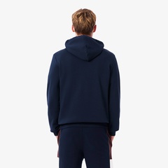 【試着のみ】LACOSTE ネイビー スウェット US M Unisex High-Neck Zip-Up Printed Sweatshirt - Sweaters