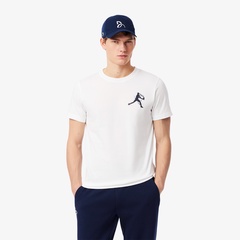 【新品未使用】ラコステ スポーツ LACOSTE SPORT 白 ジョコビッチ ノバク・ジョコビッチ』ラケットプリントウルトラドライ