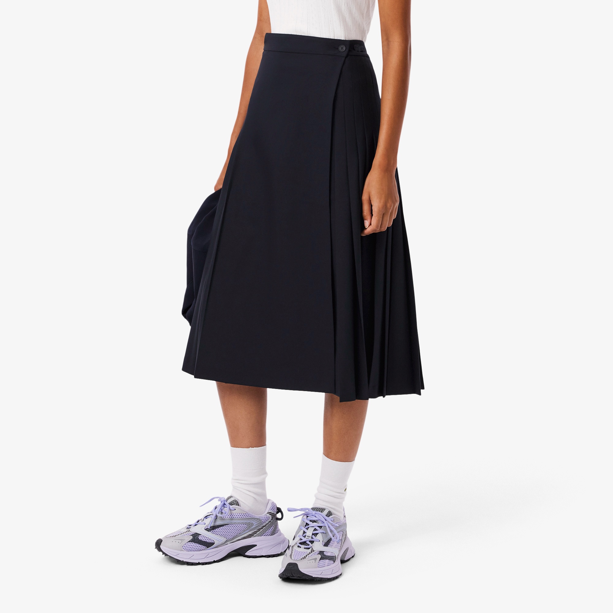 ブレンドウールプリーツラップスカート