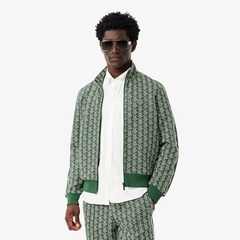ラコステ　ベージュ　トラックジャケット　モノグラムジャケット ラコステ LACOSTE モノグラムジャカードトラックジャケット
