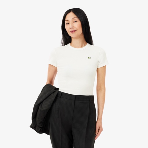 タイトフィットリブニットTシャツ