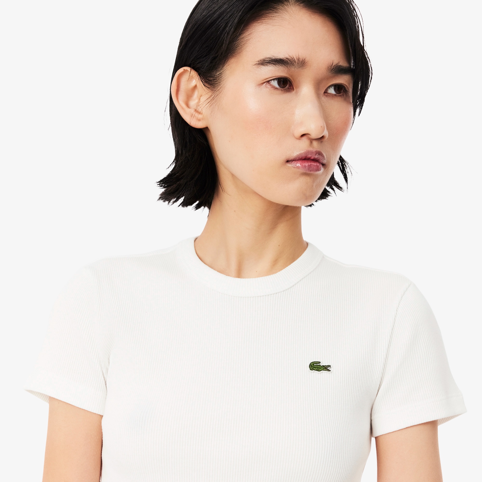 タイトフィットリブニットTシャツ