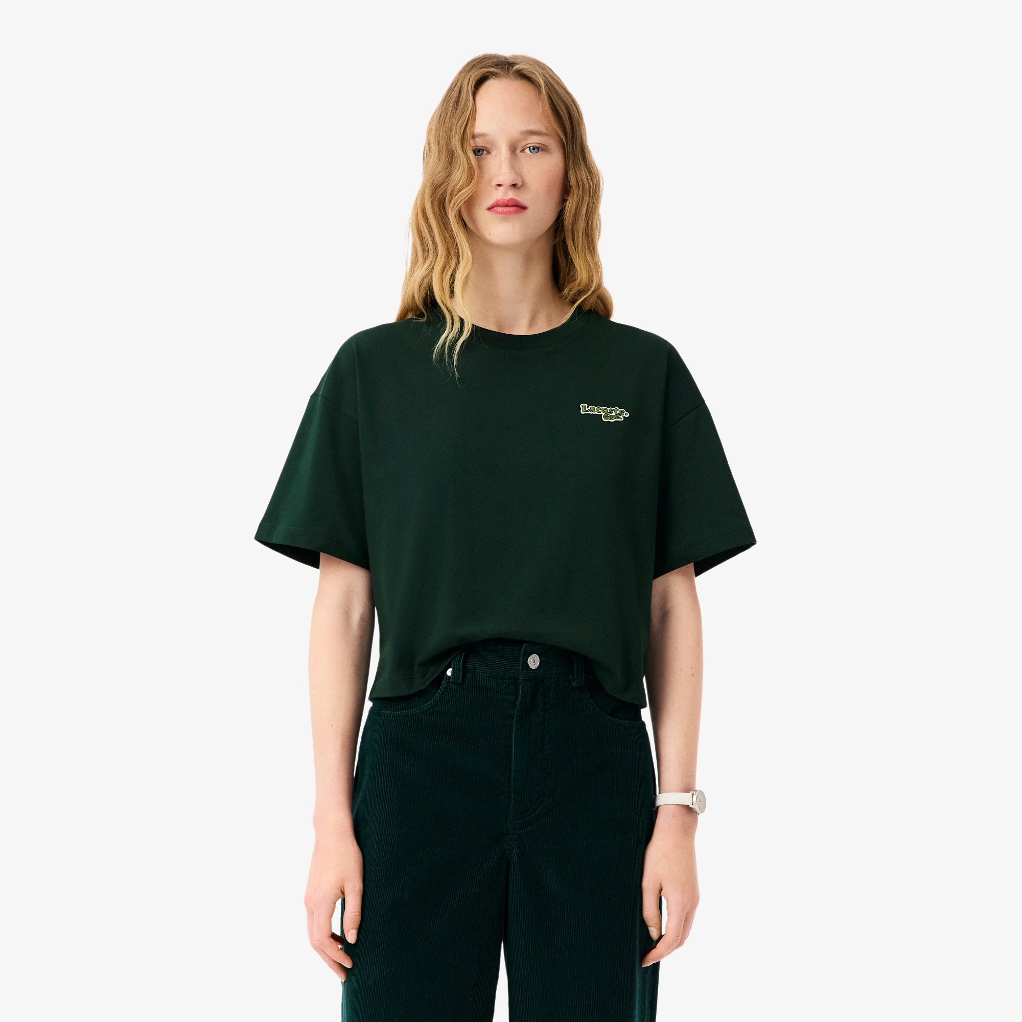 ネーム＆ワニロゴパッチクロップドTシャツ