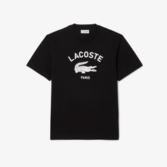 Lacoste ラコステ ◆首 ロゴ 半袖 Tシャツ ブラック 人気♪ LACOSTE 首ロゴ クルーネック半袖Tシャツ 関税送料無料