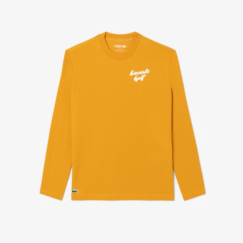 ラコステゴルフバックプリントウルトラドライロングスリーブTシャツ